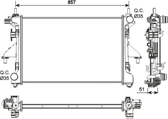 NRF 54203 - Radiatore, Raffreddamento motore www.autoricambit.com