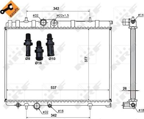 NRF 50440 - Radiatore, Raffreddamento motore www.autoricambit.com