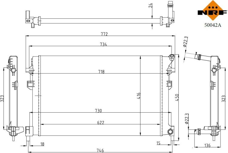 NRF 50042A - Radiatore, Raffreddamento motore www.autoricambit.com