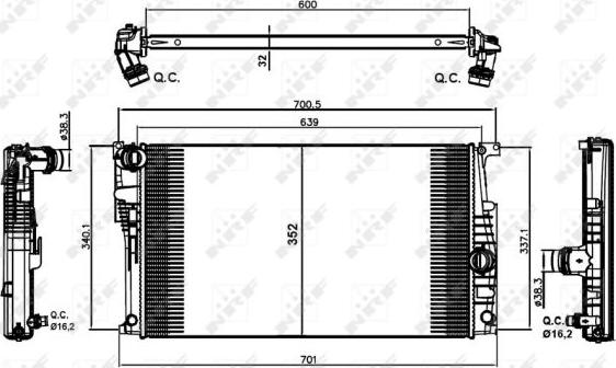 NRF 58413 - Radiatore, Raffreddamento motore www.autoricambit.com