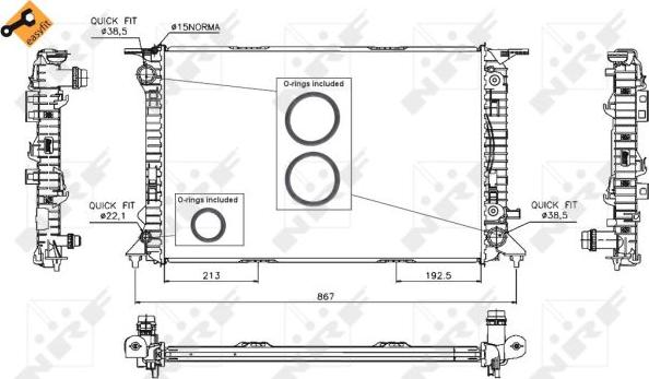 NRF 53719 - Radiatore, Raffreddamento motore www.autoricambit.com