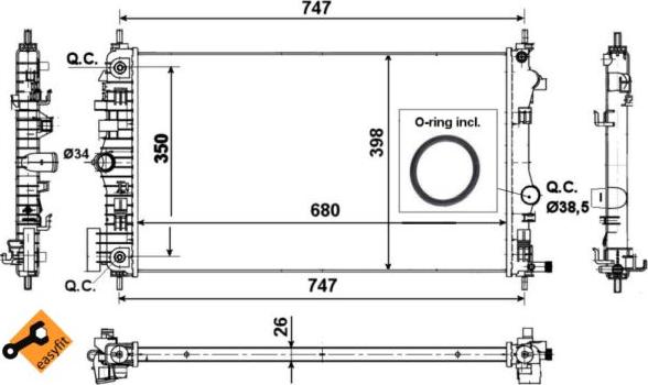 NRF 53777 - Radiatore, Raffreddamento motore www.autoricambit.com