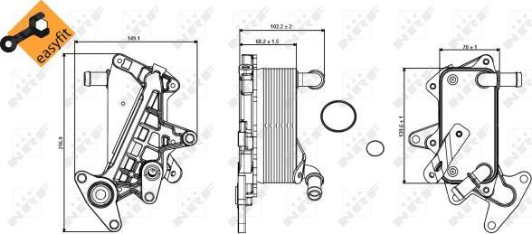 NRF 31357 - Radiatore olio, Cambio automatico www.autoricambit.com