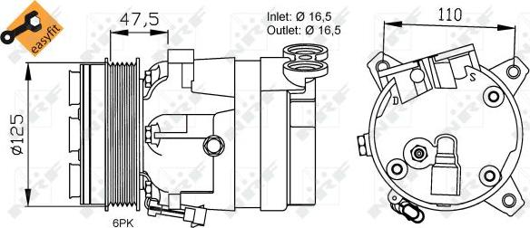 NRF 32025 - Compressore, Climatizzatore www.autoricambit.com