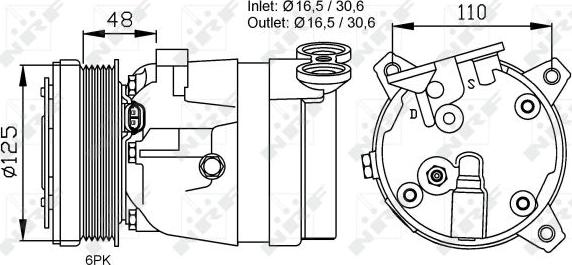 NRF 32022 - Compressore, Climatizzatore www.autoricambit.com