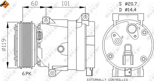 NRF 32101 - Compressore, Climatizzatore www.autoricambit.com