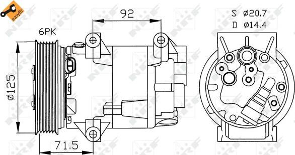 NRF 32208 - Compressore, Climatizzatore www.autoricambit.com