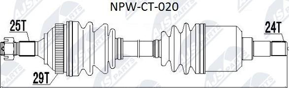 NTY NPW-CT-020 - Albero motore/Semiasse www.autoricambit.com