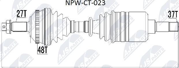 NTY NPW-CT-023 - Albero motore/Semiasse www.autoricambit.com