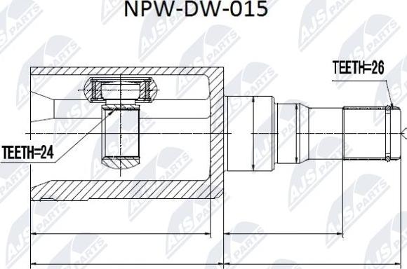 NTY NPW-DW-015 - Kit giunti, Semiasse www.autoricambit.com