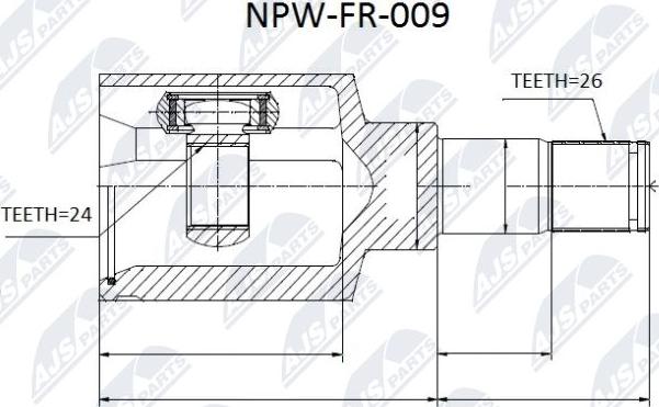 NTY NPW-FR-009 - Kit giunti, Semiasse www.autoricambit.com