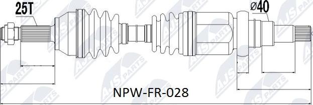 NTY NPW-FR-028 - Albero motore/Semiasse www.autoricambit.com