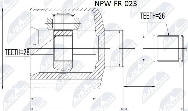 NTY NPW-FR-023 - Kit giunti, Semiasse www.autoricambit.com