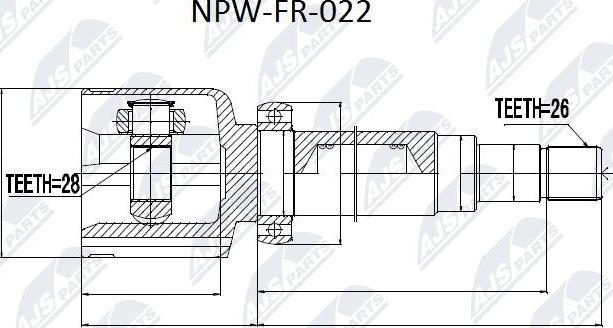 NTY NPW-FR-022 - Kit giunti, Semiasse www.autoricambit.com