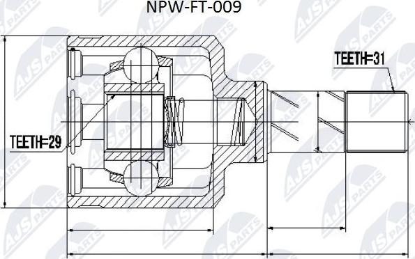 NTY NPW-FT-009 - Kit giunti, Semiasse www.autoricambit.com