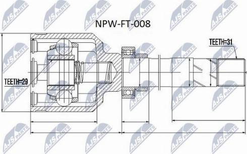 NTY NPW-FT-008 - Kit giunti, Semiasse www.autoricambit.com