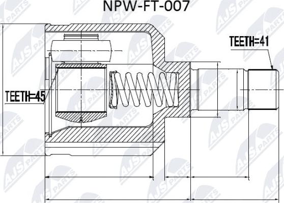 NTY NPW-FT-007 - Kit giunti, Semiasse www.autoricambit.com