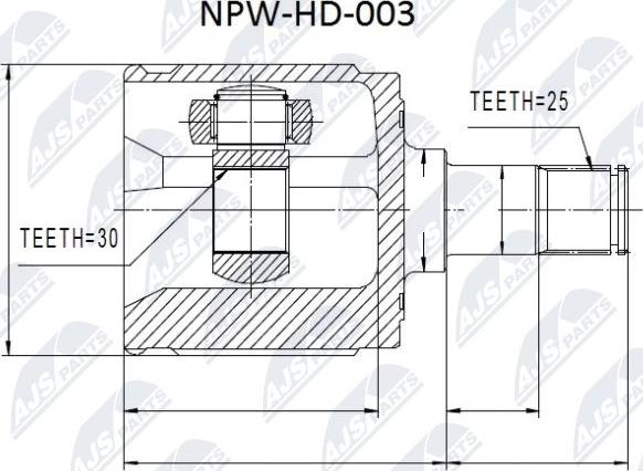 NTY NPW-HD-003 - Kit giunti, Semiasse www.autoricambit.com