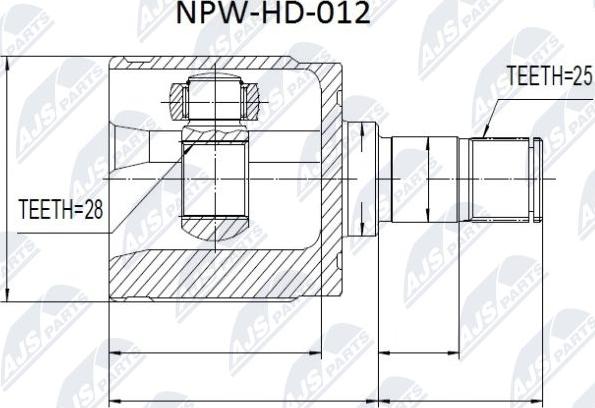 NTY NPW-HD-012 - Kit giunti, Semiasse www.autoricambit.com