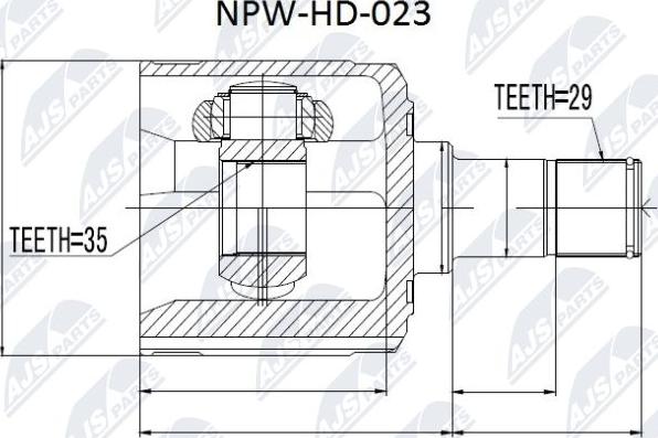 NTY NPW-HD-023 - Kit giunti, Semiasse www.autoricambit.com