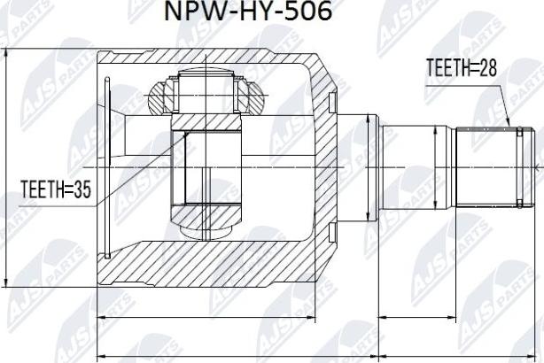 NTY NPW-HY-506 - Kit giunti, Semiasse www.autoricambit.com