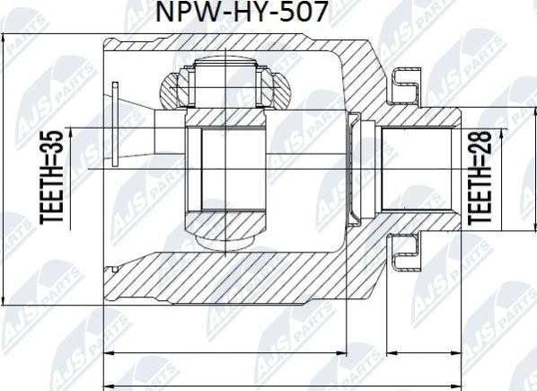 NTY NPW-HY-507 - Kit giunti, Semiasse www.autoricambit.com