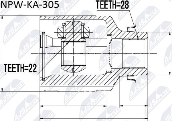 NTY NPW-KA-305 - Kit giunti, Semiasse www.autoricambit.com