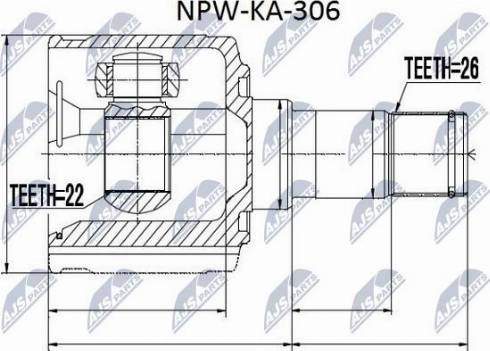 NTY NPW-KA-306 - Kit giunti, Semiasse www.autoricambit.com