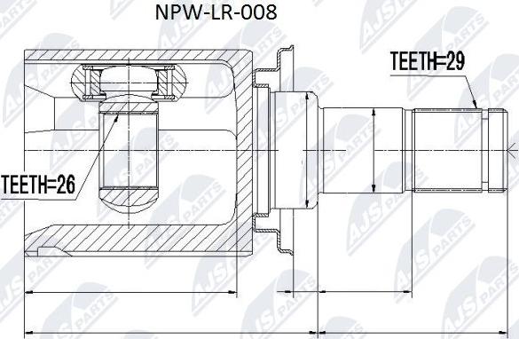 NTY NPW-LR-008 - Kit giunti, Semiasse www.autoricambit.com