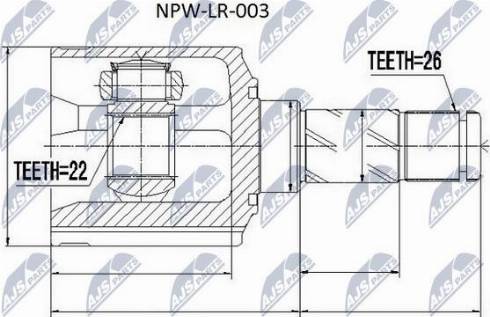 NTY NPW-LR-003 - Kit giunti, Semiasse www.autoricambit.com