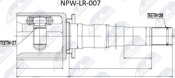 NTY NPW-LR-007 - Kit giunti, Semiasse www.autoricambit.com