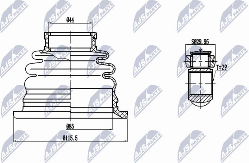 NTY NPW-MS-041 - Kit giunti, Semiasse www.autoricambit.com