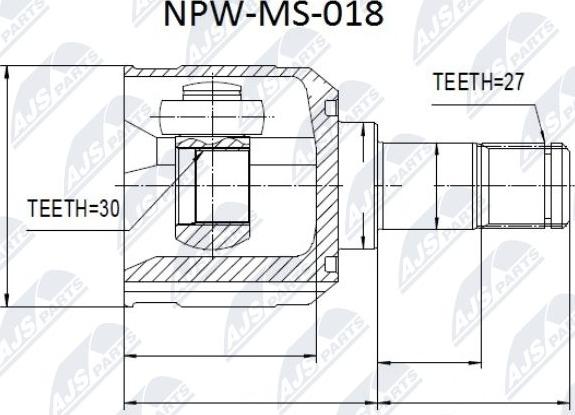 NTY NPW-MS-018 - Kit giunti, Semiasse www.autoricambit.com