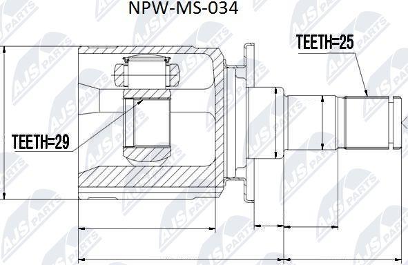 NTY NPW-MS-034 - Kit giunti, Semiasse www.autoricambit.com