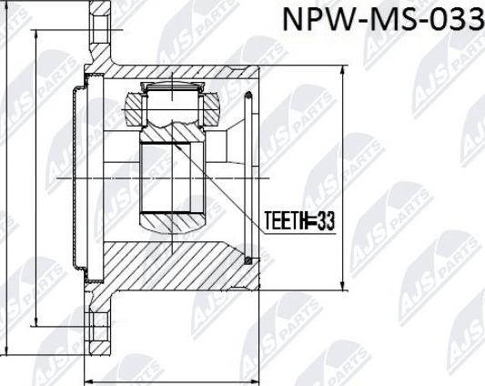 NTY NPW-MS-033 - Kit giunti, Semiasse www.autoricambit.com