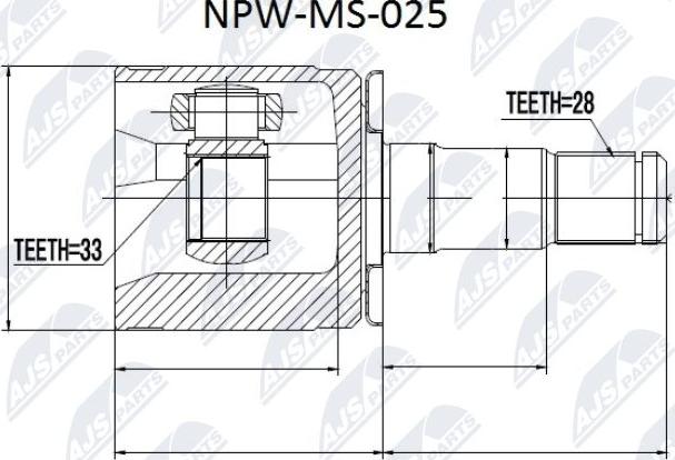 NTY NPW-MS-025 - Kit giunti, Semiasse www.autoricambit.com