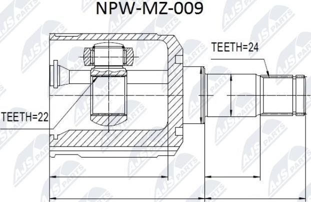 NTY NPW-MZ-009 - Kit giunti, Semiasse www.autoricambit.com