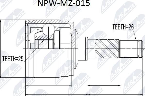 NTY NPW-MZ-015 - Kit giunti, Semiasse www.autoricambit.com