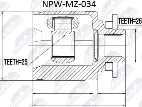 NTY NPW-MZ-034 - Kit giunti, Semiasse www.autoricambit.com