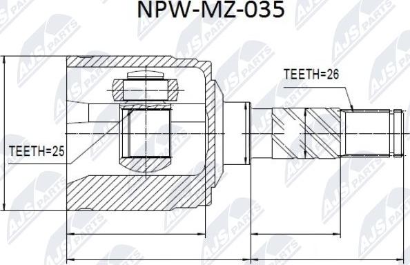 NTY NPW-MZ-035 - Kit giunti, Semiasse www.autoricambit.com