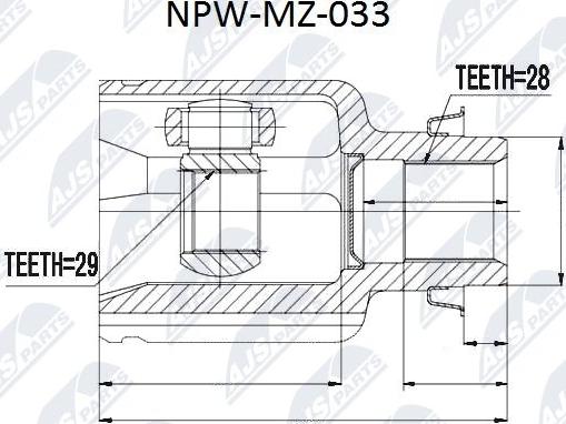 NTY NPW-MZ-033 - Kit giunti, Semiasse www.autoricambit.com