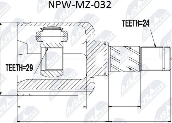 NTY NPW-MZ-032 - Kit giunti, Semiasse www.autoricambit.com