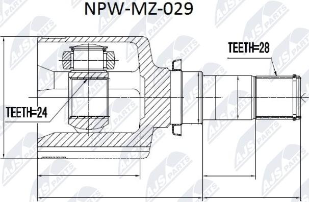 NTY NPW-MZ-029 - Kit giunti, Semiasse www.autoricambit.com