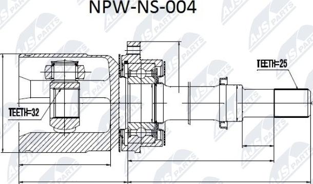 NTY NPW-NS-004 - Kit giunti, Semiasse www.autoricambit.com