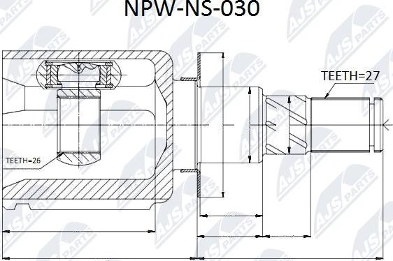 NTY NPW-NS-030 - Kit giunti, Semiasse www.autoricambit.com