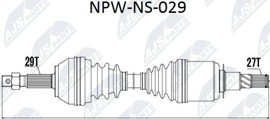 NTY NPW-NS-029 - Albero motore/Semiasse www.autoricambit.com