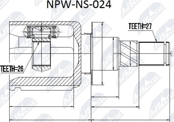 NTY NPW-NS-024 - Kit giunti, Semiasse www.autoricambit.com