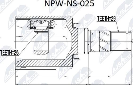 NTY NPW-NS-025 - Kit giunti, Semiasse www.autoricambit.com