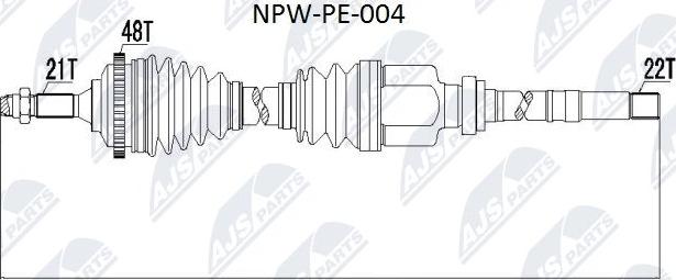 NTY NPW-PE-004 - Albero motore/Semiasse www.autoricambit.com