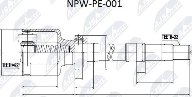 NTY NPW-PE-001 - Kit giunti, Semiasse www.autoricambit.com